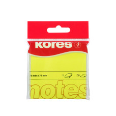 NOTES ADEZIV 75*75MM GALBEN NEON 100 FILE KORES
