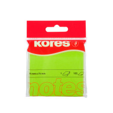 NOTES ADEZIV 75*75MM VERDE NEON 100 FILE KORES