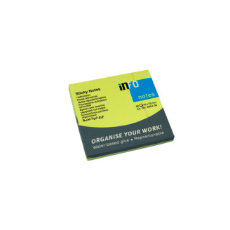 NOTES ADEZIV 75*75MM VERDE NEON 80 FILE INFO NOTES