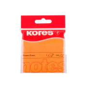 NOTES ADEZIV 75x75MM PORTOCALIU NEON 100 FILE KORES