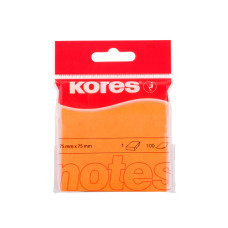 NOTES ADEZIV 75x75MM PORTOCALIU NEON 100 FILE KORES