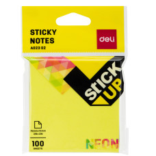 NOTES ADEZIV 76*76MM 100 FILE NEON DELI