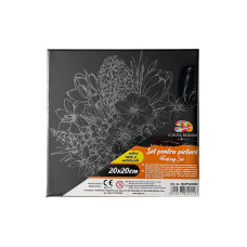 PANZA PREDESENATA PE SASIU NEAGRA 20*20CM FLORI SF ART PIGNA