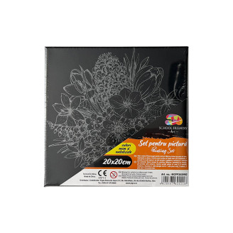 PANZA PREDESENATA PE SASIU NEAGRA 20*20CM FLORI SF ART PIGNA