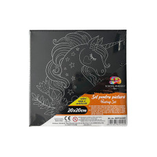 PANZA PREDESENATA PE SASIU NEAGRA 20*20CM UNICORN SF ART PIGNA