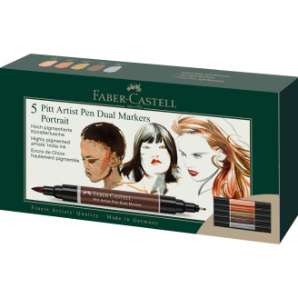 PITT ARTIST PEN DUAL MARKER SET 5 BUC PORTRET FABER-CASTELL PITT ARTIST PEN DUAL MARKER SET 5 BUC PORTRET FABER-CASTELL