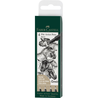 PITT ARTIST PEN SET 4 BUC F,M,S,XS FABER-CASTELL