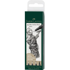 PITT ARTIST PEN SET 4 BUC NEGRU FABER-CASTELL