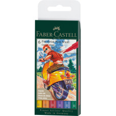 PITT ARTIST PEN SET 6 BUC CULORI DE BAZA 2022 FABER-CASTELL PITT ARTIST PEN SET 6 BUC CULORI DE BAZA 2022 FABER-CASTELL