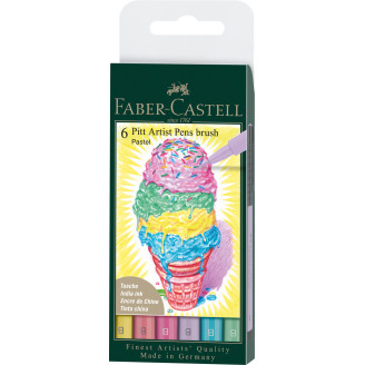 PITT ARTIST PEN SET 6 BUC PASTEL FABER-CASTELL