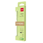 SET 4 PIXURI CU MECANISM 0.7MM CORP PASTEL NEGRU LONGREEN PLASTIC RECICLAT DELI SET 4 PIXURI CU MECANISM 0.7MM CORP PASTEL NEGRU LONGREEN PLASTIC RECICLAT DELI