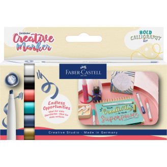 SET 6 MARKERE CREATIVE GOLDFABER CALIGRAFIC C BOLD FABER-CASTELL