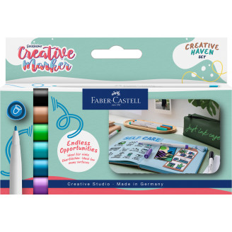 SET 6 MARKERE CREATIVE GOLDFABER CREATIVE HAVEN 1.5MM FABER-CASTELL