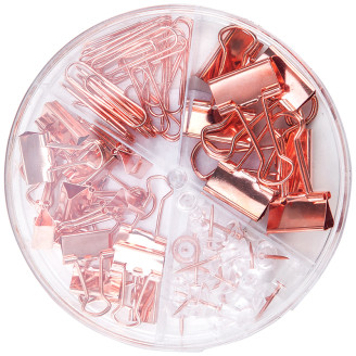 SET ACCESORII BIROU (AGRAFE, CLIPSURI, PIONEZE) AURIU DELI SET ACCESORII BIROU (AGRAFE, CLIPSURI, PIONEZE) AURIU DELI