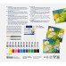 SET ACRILIC CREATIV 18 PIESE (12 CULORI ACRILICE x 9ML + CANVAS+ PALETA+ 4 PENSULE) FABER-CASTELL