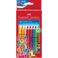 SET PROMOTIONAL CREIOANE COLORATE JUMBO GRIP 10 CULORI FABER-CASTELL