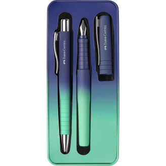 SET STILOU M + PIX XB POLY FLOW ALBASTRU-TURCOAZ FABER-CASTELL
