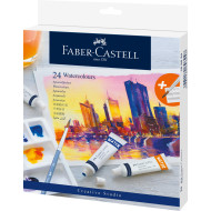 TEMPERA ACUARELE 24 CULORI 9ML + PALETA FABER-CASTELL