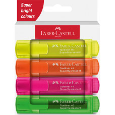 TEXTMARKER SET 4 CARTON SUPERFLUORESCENT 1546 2024 FABER-CASTELL