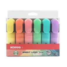 TEXTMARKER SET 6 PASTEL CUTIE PLASTIC KORES