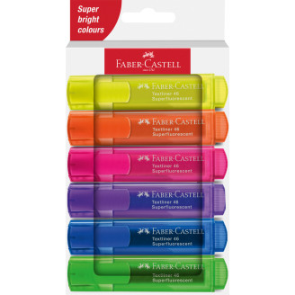 TEXTMARKER SET 6 SUPERFLUORESCENT 1546 CUTIE CARTON 2024 FABER-CASTELL