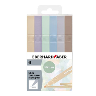 TEXTMARKER SLIM PATRAT SET 6 BUC NUANTE NATURALE EBERHARD FABER